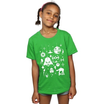 Abbigliamento Bambina T-shirts a maniche lunghe Disney Christmas Decorations Verde