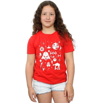 Abbigliamento Bambina T-shirts a maniche lunghe Disney Christmas Decorations Rosso