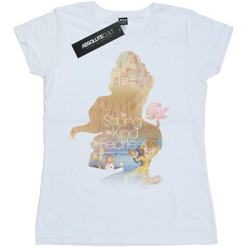 Abbigliamento Donna T-shirts a maniche lunghe Disney Belle Filled Silhouette Bianco