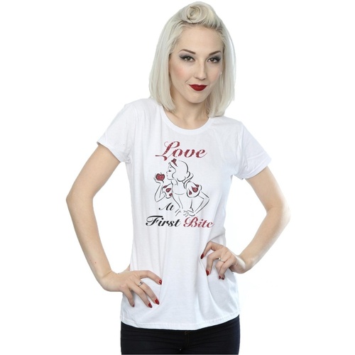 Abbigliamento Donna T-shirts a maniche lunghe Disney Snow White Love At First Bite Bianco