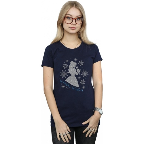 Abbigliamento Donna T-shirts a maniche lunghe Disney Belle Winter Silhouette Blu