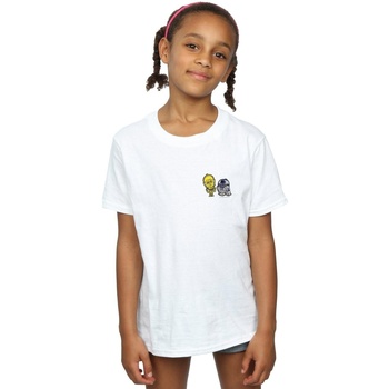 Abbigliamento Bambina T-shirts a maniche lunghe Disney Resistance Droids Chest Print Bianco