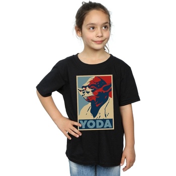 Abbigliamento Bambina T-shirts a maniche lunghe Disney Yoda Poster Nero