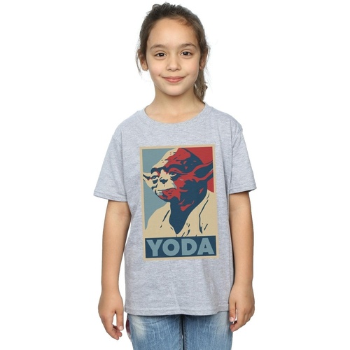 Abbigliamento Bambina T-shirts a maniche lunghe Disney Yoda Poster Grigio