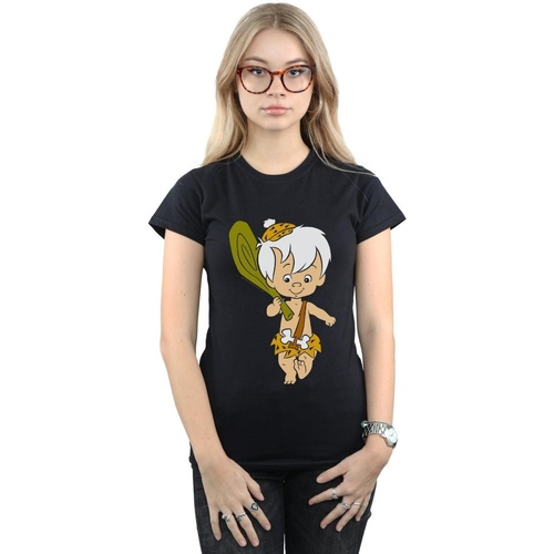 Abbigliamento Donna T-shirts a maniche lunghe The Flintstones Bamm Bamm Classic Pose Nero