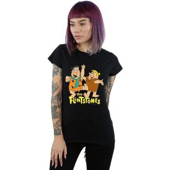 Abbigliamento Donna T-shirts a maniche lunghe The Flintstones Fred And Barney Nero