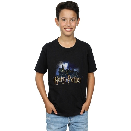 Abbigliamento Bambino T-shirt maniche corte Harry Potter Hogwarts Castle Nero