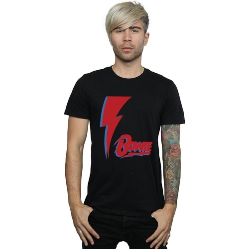 Abbigliamento Uomo T-shirts a maniche lunghe David Bowie Red Bolt Nero