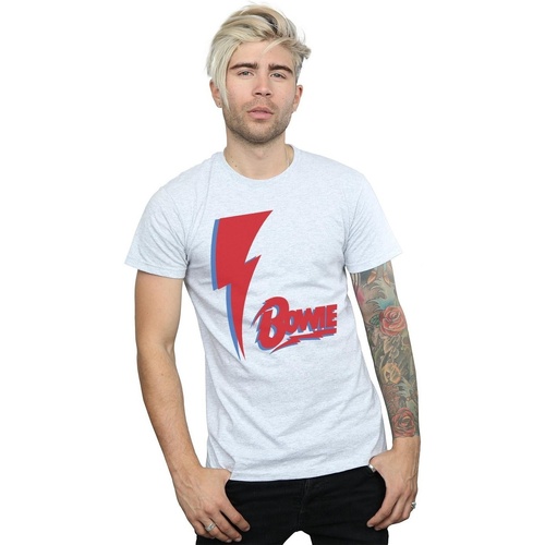 Abbigliamento Uomo T-shirts a maniche lunghe David Bowie Red Bolt Grigio