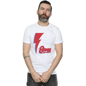 Abbigliamento Uomo T-shirts a maniche lunghe David Bowie Red Bolt Bianco