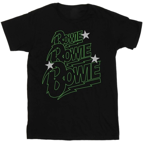 Abbigliamento Uomo T-shirts a maniche lunghe David Bowie Multiple Neon Logo Nero