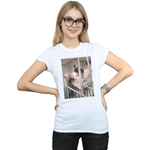Abbigliamento Donna T-shirts a maniche lunghe Friends Sofa Stairs Photo Bianco