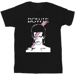 Abbigliamento Uomo T-shirts a maniche lunghe David Bowie Pink Flash Nero