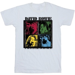 Abbigliamento Uomo T-shirts a maniche lunghe David Bowie At The Kit Kat Club Pop Art Bianco