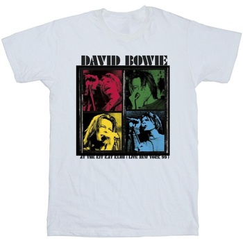 Abbigliamento Uomo T-shirts a maniche lunghe David Bowie At The Kit Kat Club Pop Art Bianco