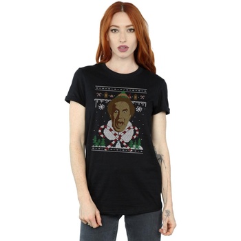 Abbigliamento Donna T-shirts a maniche lunghe Elf Christmas Fair Isle Nero