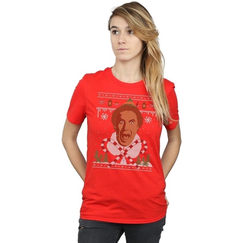 Abbigliamento Donna T-shirts a maniche lunghe Elf Christmas Fair Isle Rosso