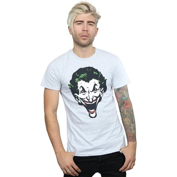 Abbigliamento Uomo T-shirts a maniche lunghe Dc Comics The Joker Big Face Grigio