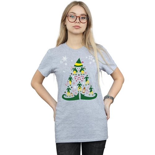Abbigliamento Donna T-shirts a maniche lunghe Elf Christmas Tree Grigio