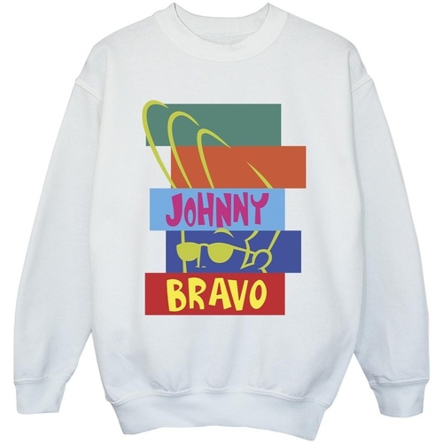 Abbigliamento Bambina Felpe Johnny Bravo Rectangle Pop Art Bianco