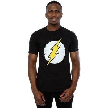 Abbigliamento Uomo T-shirts a maniche lunghe Dc Comics Flash Distressed Logo Nero