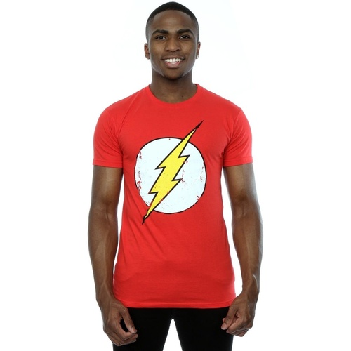 Abbigliamento Uomo T-shirts a maniche lunghe Dc Comics Flash Distressed Logo Rosso