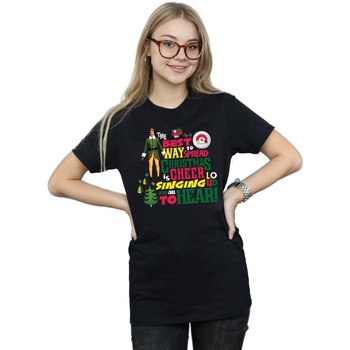 Abbigliamento Donna T-shirts a maniche lunghe Elf Christmas Cheer Nero