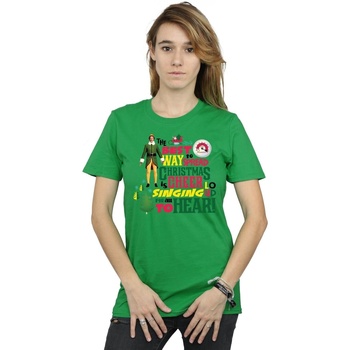 Abbigliamento Donna T-shirts a maniche lunghe Elf Christmas Cheer Verde