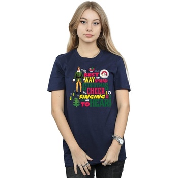 Abbigliamento Donna T-shirts a maniche lunghe Elf Christmas Cheer Blu