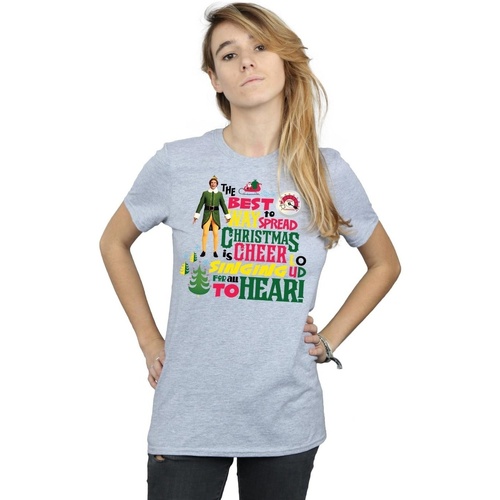 Abbigliamento Donna T-shirts a maniche lunghe Elf Christmas Cheer Grigio