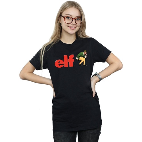 Abbigliamento Donna T-shirts a maniche lunghe Elf Crouching Logo Nero