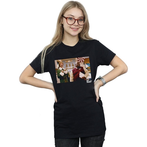 Abbigliamento Donna T-shirts a maniche lunghe Elf Christmas Store Cheer Nero