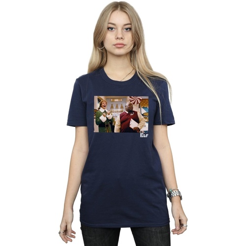 Abbigliamento Donna T-shirts a maniche lunghe Elf Christmas Store Cheer Blu
