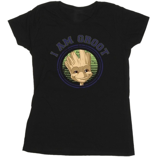 Abbigliamento Donna T-shirts a maniche lunghe Guardians Of The Galaxy Groot Varsity Nero