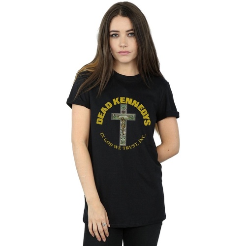 Abbigliamento Donna T-shirts a maniche lunghe Dead Kennedys In God We Trust Nero