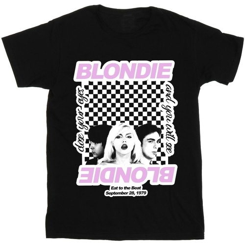 Abbigliamento Donna T-shirts a maniche lunghe Blondie Checked Eat To The Beat Nero
