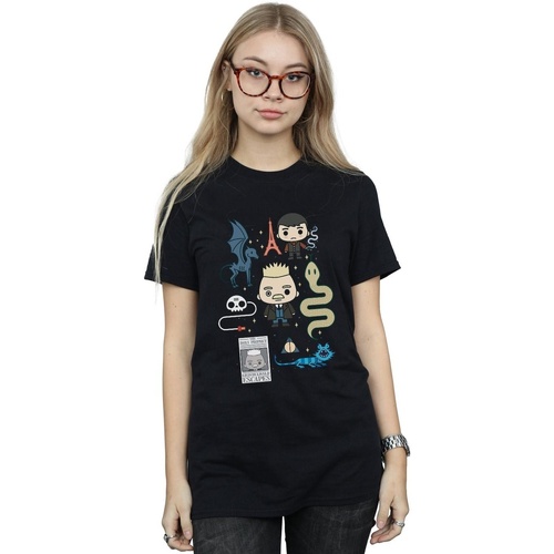 Abbigliamento Donna T-shirts a maniche lunghe Fantastic Beasts Chibi Grindelwald Nero