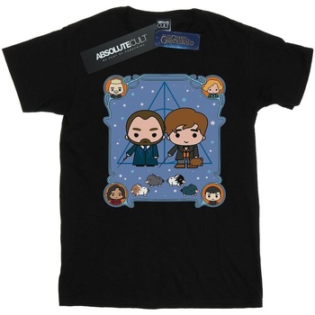 Abbigliamento Donna T-shirts a maniche lunghe Fantastic Beasts Chibi Newt And Dumbledore Nero