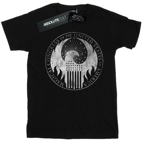 Abbigliamento Donna T-shirts a maniche lunghe Fantastic Beasts Distressed Magical Congress Nero