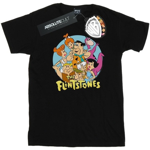 Abbigliamento Donna T-shirts a maniche lunghe The Flintstones Group Circle Nero