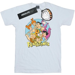 Abbigliamento Donna T-shirts a maniche lunghe The Flintstones Group Circle Bianco