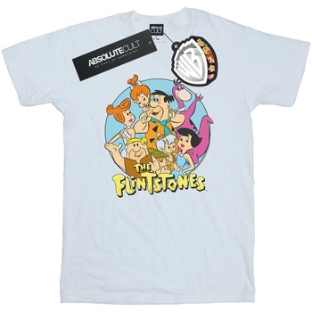 Abbigliamento Donna T-shirts a maniche lunghe The Flintstones Group Circle Bianco