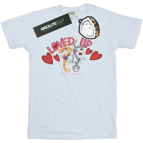Abbigliamento Bambino T-shirt maniche corte Dessins Animés Bugs Bunny And Lola Valentine's Day Loved Up Bianco