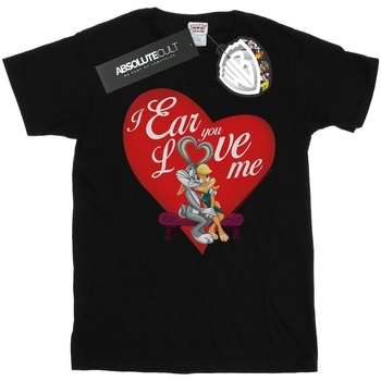 Abbigliamento Bambino T-shirt & Polo Dessins Animés Bugs Bunny And Lola Valentine's Day Love Me Nero