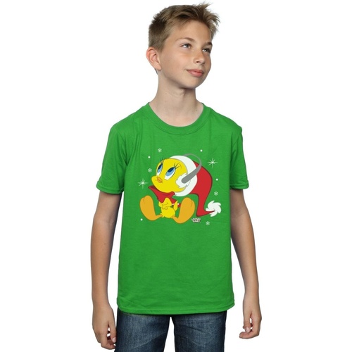 Abbigliamento Bambino T-shirt maniche corte Dessins Animés Christmas Tweety Verde