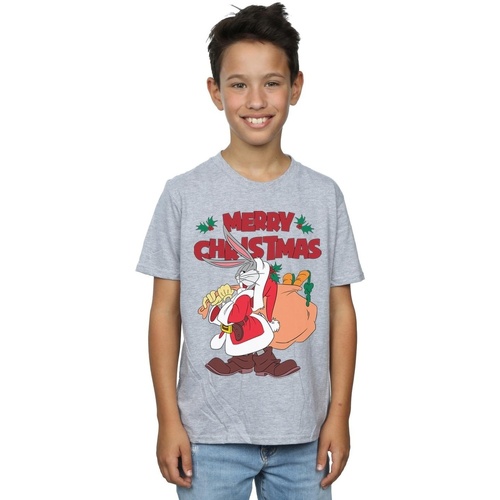 Abbigliamento Bambino T-shirt maniche corte Dessins Animés Santa Bugs Bunny Grigio