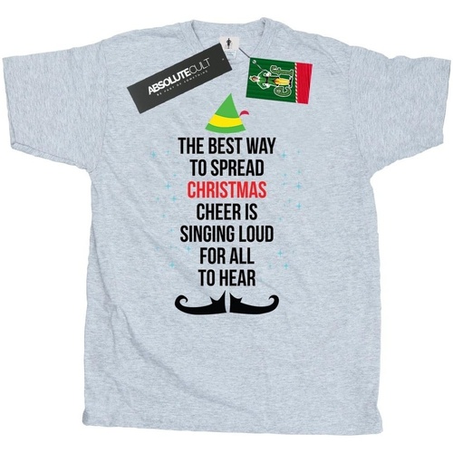 Abbigliamento Uomo T-shirts a maniche lunghe Elf Christmas Cheer Text Grigio