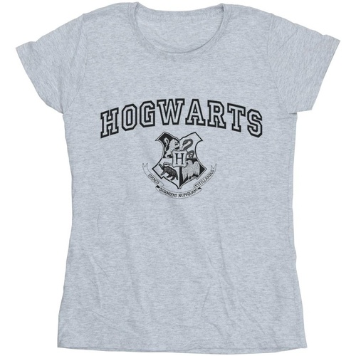 Abbigliamento Donna T-shirts a maniche lunghe Harry Potter Hogwarts Crest Grigio