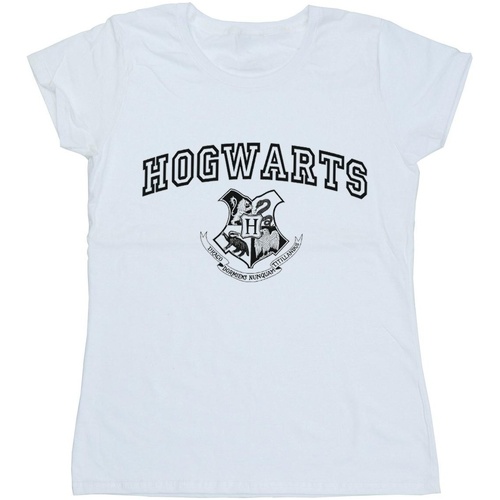 Abbigliamento Donna T-shirts a maniche lunghe Harry Potter Hogwarts Crest Bianco