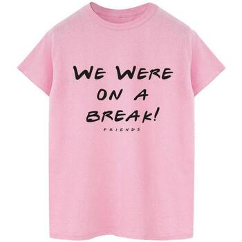 Abbigliamento Donna T-shirts a maniche lunghe Friends We Were On A Break Text Rosso